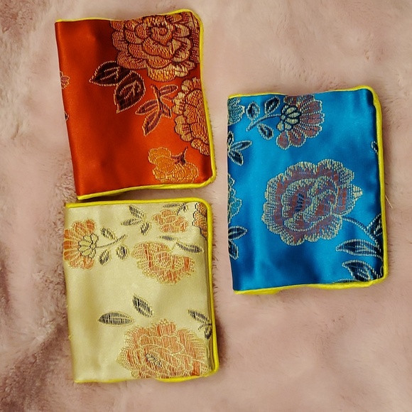 Bundle of 3 Japanese Chinese bags blue gold red NWNT - Picture 5 of 8